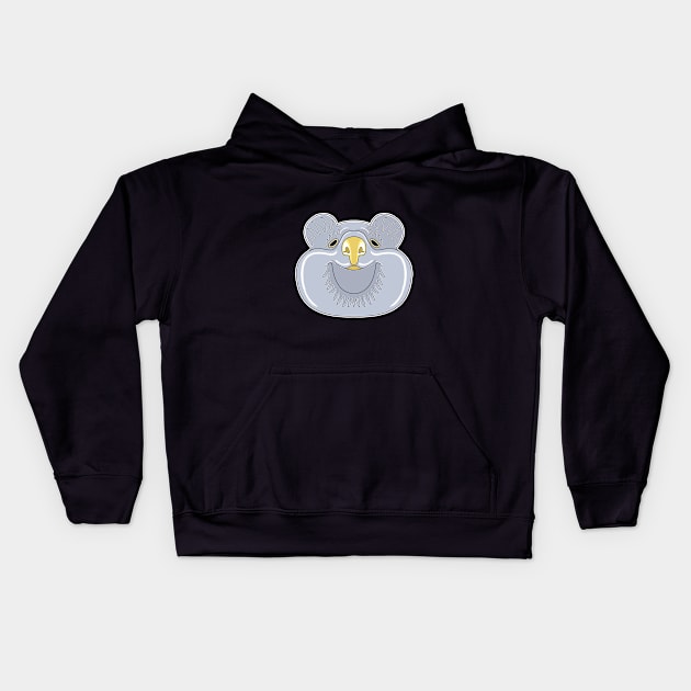 silver cute quokka face Kids Hoodie by dwalikur